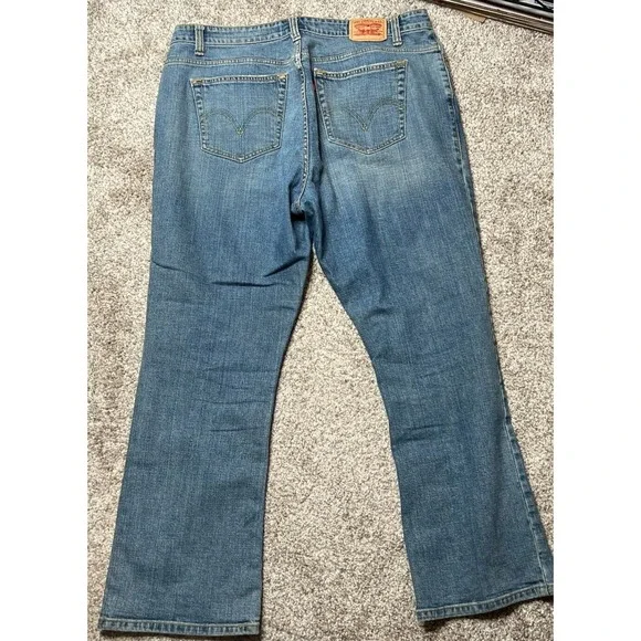 Levis 515 Bootcut Jeans Womens 20M Plus Short Blue Denim 40x30 Stretch High Rise - Picture 3 of 8